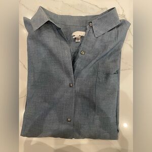 Chico's Long Sleeve Gray Button Down Blouse Size 2